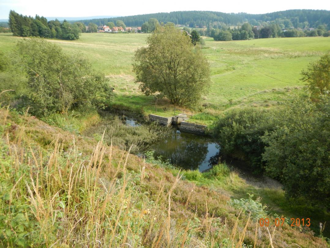 Die Widerwaage des Hasenbacher Teiches.